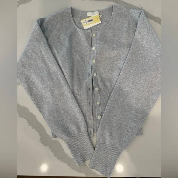 Wilfred Heather Gray Buttoned Cardigan - Picture 2 of 3